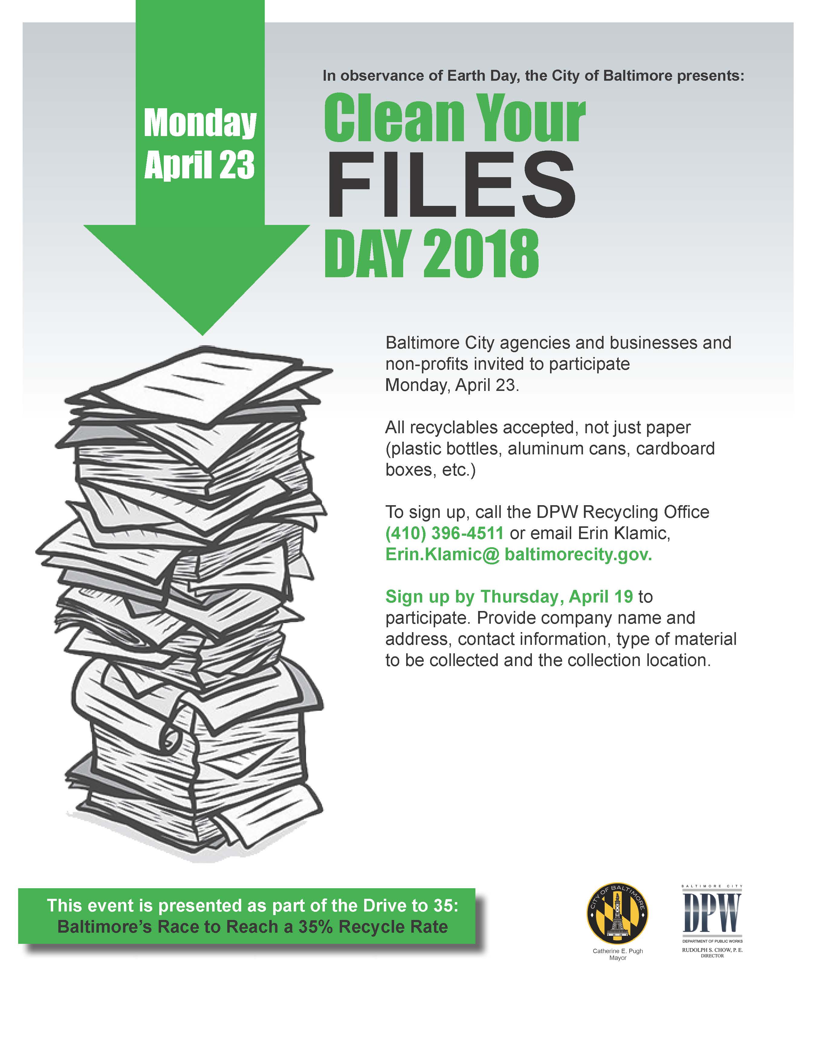 Flyer for April 23 Clean Your Files Day